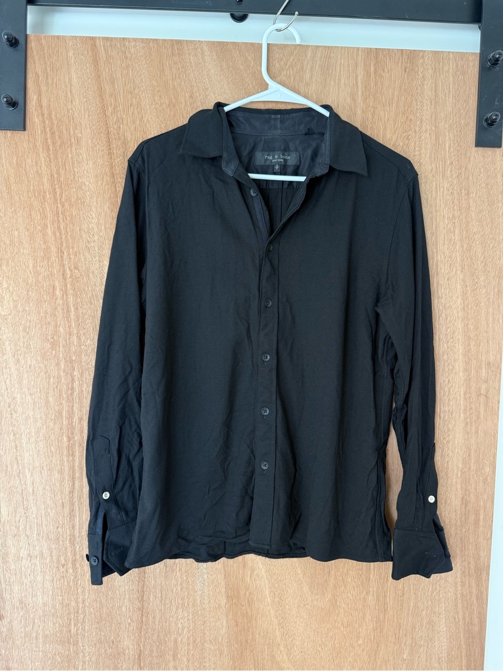Rag & Bone black button down long sleeve shirt timeless old money classic size S